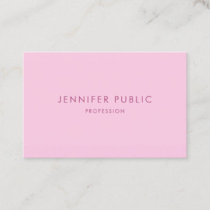 Tarjeta De Visita Moderna y elegante plantilla rosa simple profesion
