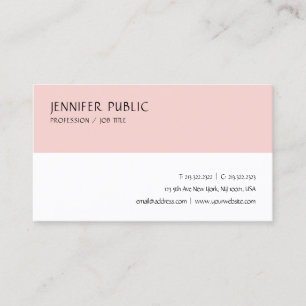 Tarjeta De Visita Moderna y elegante plantilla Rubor rosa simple