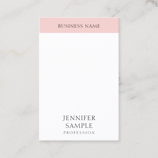 Tarjeta De Visita Moderna y elegante plantilla Rubor rosa simple (Anverso)
