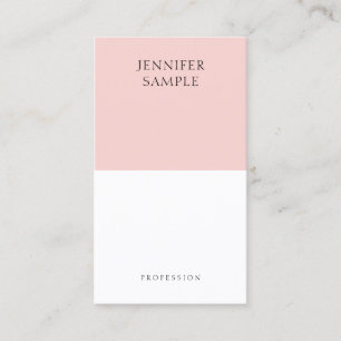 Tarjeta De Visita Moderna y elegante plantilla Rubor rosa simple de