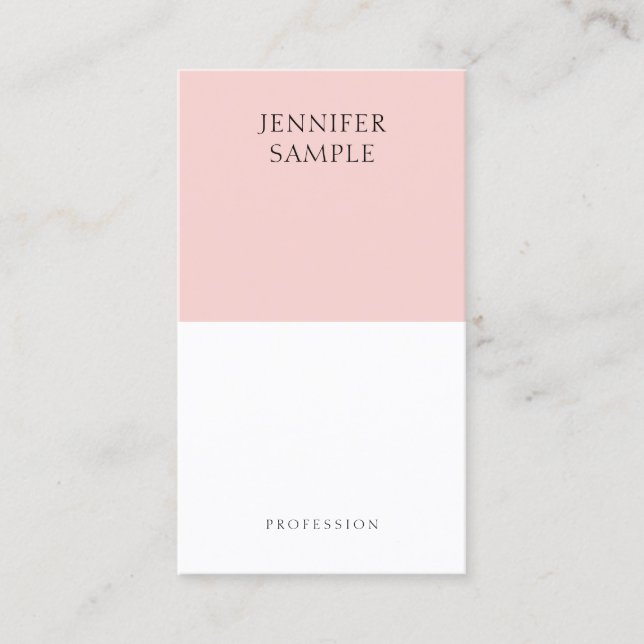 Tarjeta De Visita Moderna y elegante plantilla Rubor rosa simple de  (Anverso)
