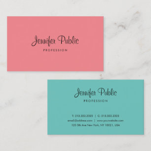 Tarjeta De Visita Moderna y elegante plantilla simple Typografía de