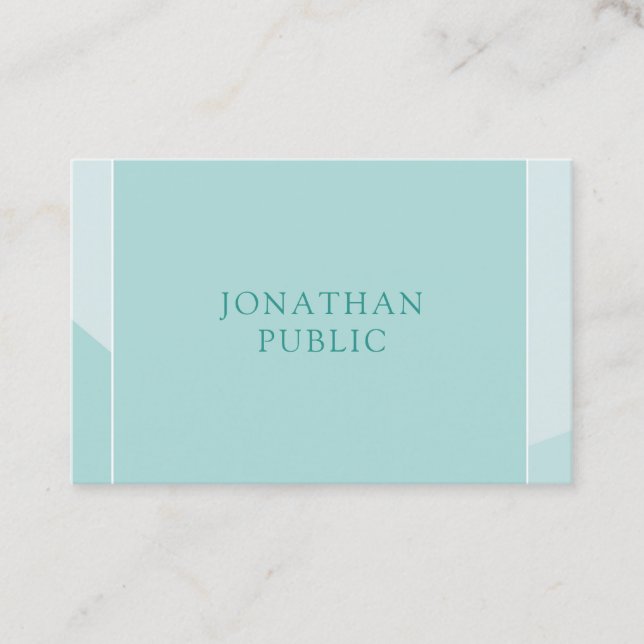 Tarjeta De Visita Moderna y elegante plantilla verde simple a la mod (Anverso)