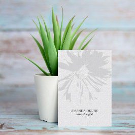 Tarjeta De Visita Moderna y elegante textura floral Cosmetóloga blan