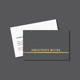 Tarjeta De Visita Moderna y elegante textura Gray Faux Gold Consulto