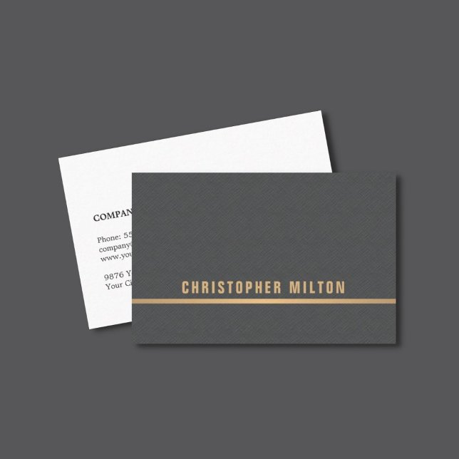 Tarjeta De Visita Moderna y elegante textura Gray Faux Gold Consulto (Subido por el creador)