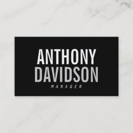 Tarjeta De Visita Moderna y moderna Black Bold Text Business Card