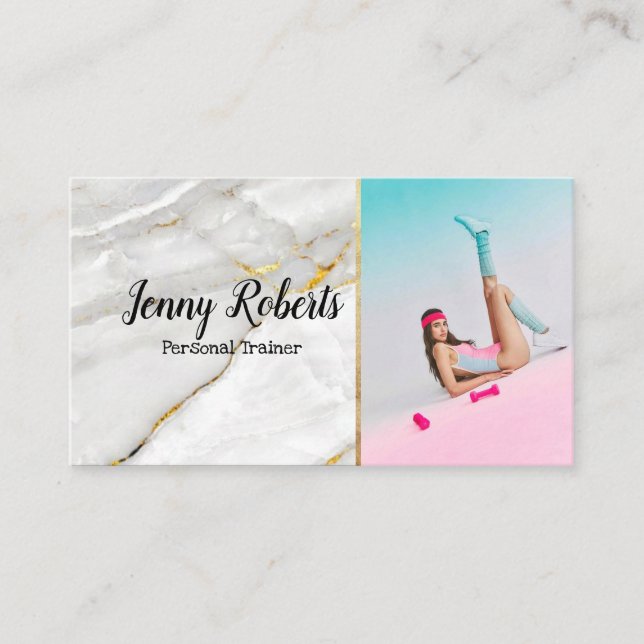 Tarjeta De Visita Moderna y moderna Gimnasio de entrenadores persona (Anverso)