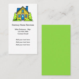 Tarjeta De Visita Moderna y moderna Home Services Colorful Business 