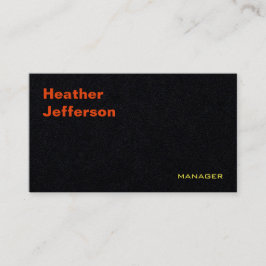 Tarjeta De Visita Moderna y moderna moda negro de diseño Minimalista