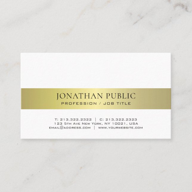 Tarjeta De Visita Moderna y moderna plataforma de oro profesional (Anverso)
