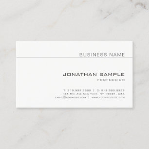 Tarjeta De Visita Moderna y profesional elegante llanura Minimalista