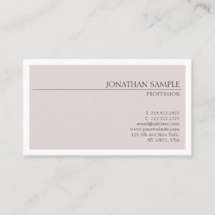 Tarjeta De Visita Moderna y profesional elegante llanura Minimalista