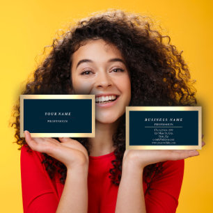 Tarjeta De Visita Moderna y profesional Marina de Guerra Golden Simp