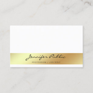 Tarjeta De Visita Moderna y profesional Moda de oro blanco simple