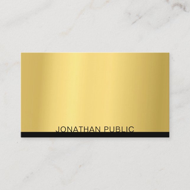Tarjeta De Visita Moderna y profesional plantilla de oro elegante (Anverso)