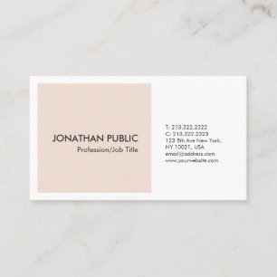 Tarjeta De Visita Moderna y profesional simple llanura elegante