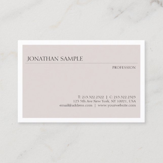 Tarjeta De Visita Moderna y sencilla plantilla profesional elegante  (Anverso)