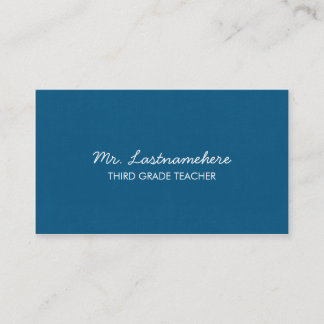 Tarjeta de visita moderna y simple del profesor