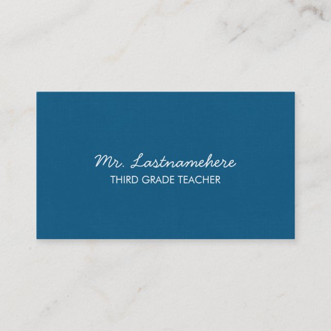 Tarjeta de visita moderna y simple del profesor (Anverso)