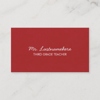 Tarjeta de visita moderna y simple del profesor