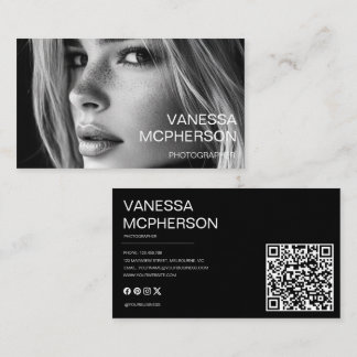 Tarjeta De Visita Moderna y simple foto profesional Minimalista códi
