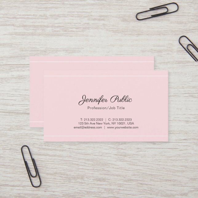 Tarjeta De Visita Moderna y sofisticada seda luin Deluxe (Anverso/Reverso In Situ)
