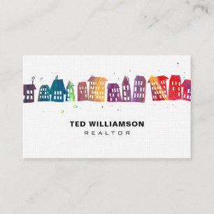 Tarjeta De Visita Modernas casas Realtor Inmobiliario Profesional