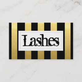 Tarjeta De Visita Modernas Extensiones Eyelash Gold Artista de maqui