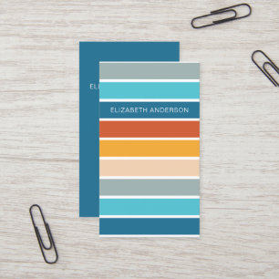 Tarjeta De Visita Modernas franjas de atardecer retro personalizadas