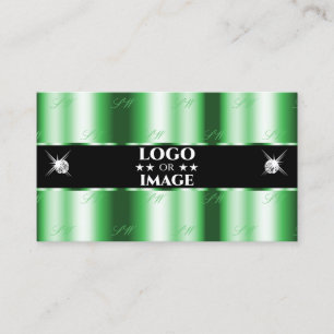 Tarjeta De Visita Modernas joyas de esmeralda verde negro con brocha