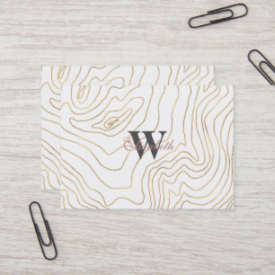 Tarjeta De Visita Modernas líneas de oro diseño Minimalista de mano