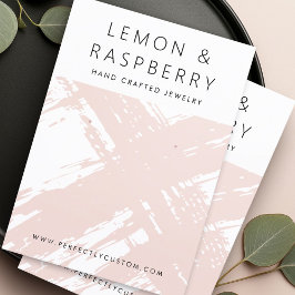 Tarjeta De Visita Modernas pinceles rosa rosa y lustre nítida con ta