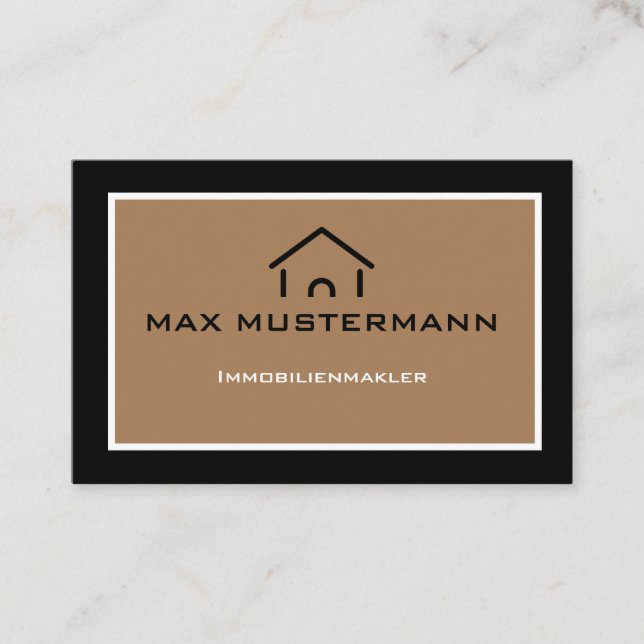 Tarjeta De Visita Moderne Einfache Immobilienmakler Visitenkarte (Anverso)