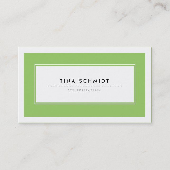 Tarjeta De Visita Moderne Grün Visitenkarten (Anverso)