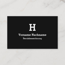 Tarjeta De Visita Moderne Schwarze Initialien Vorlage Visitenkarte