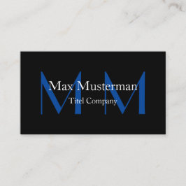 Tarjeta De Visita Moderne schwarze Monogramm Visitenkarte