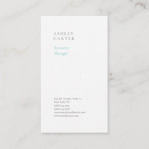 Tarjeta De Visita Modernidad elegante y elegante de color blanco
