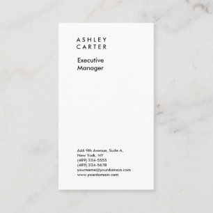Tarjeta De Visita Modernidad elegante y elegante de color blanco y s