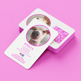 Tarjeta De Visita Moderno 2 Mascota de fotografía de perro en medios