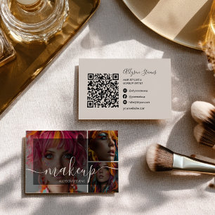 Tarjeta De Visita Moderno 3 Artista de maquillaje fotográfico Código