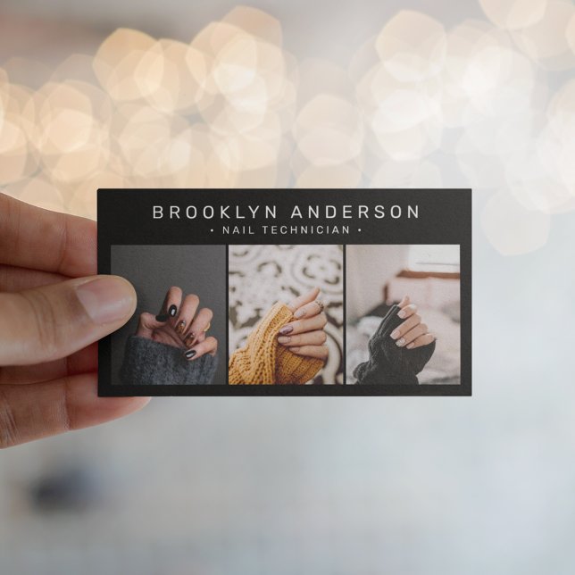 Tarjeta De Visita Moderno 3 Photo Nail Artist Tech (Subido por el creador)