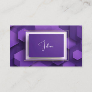 Tarjeta De Visita Moderno 3D Geométrico Purple Corporate