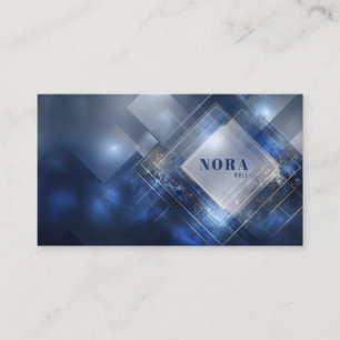 Tarjeta De Visita Moderno Abstracto Geométrico Brillo Azul Oro Plata