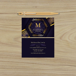 Tarjeta De Visita Moderno Abstracto Púrpura Oro