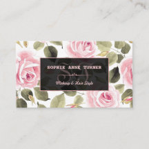Moderno acuarela Floral Rosa Artista de maquillaje