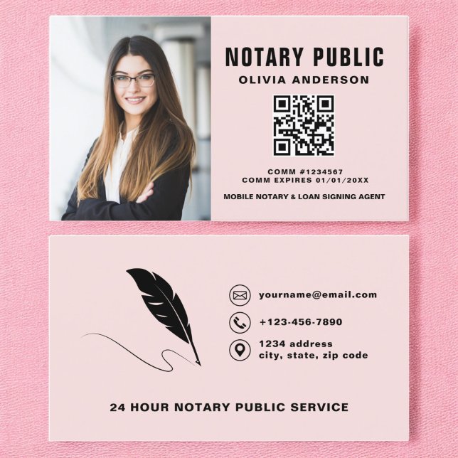 Tarjeta De Visita Moderno Agente de firma notarial QR Foto de código (Subido por el creador)