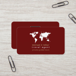 Tarjeta De Visita Moderno Agente de Viajes Tour Adventures Red