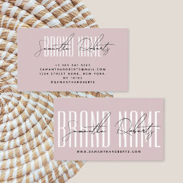 Tarjeta De Visita Moderno añadir nombre de marca elegante rosa