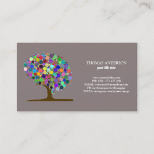Tarjeta De Visita Moderno Árbol de vida Wellness entrenador de vida